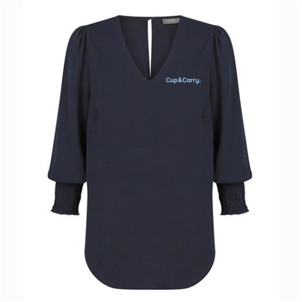 Cleo Shirred Cuff Top - Womens - Cup & Carry