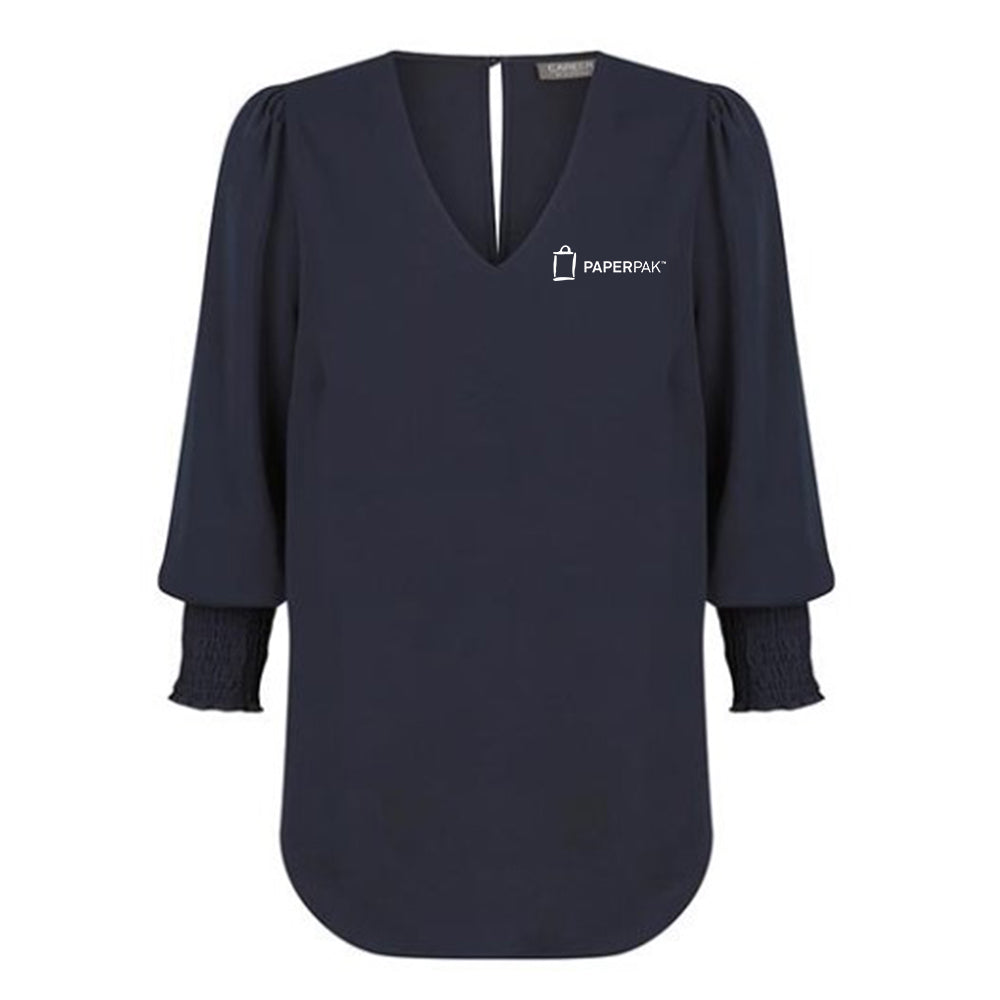 Cleo Shirred Cuff Top - Womens - PaperPak