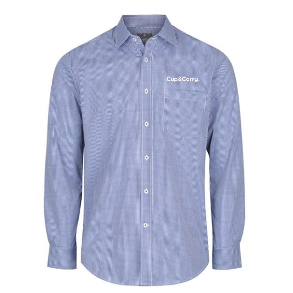 Gingham Check Long Sleeve Shirt - Mens - Cup & Carry