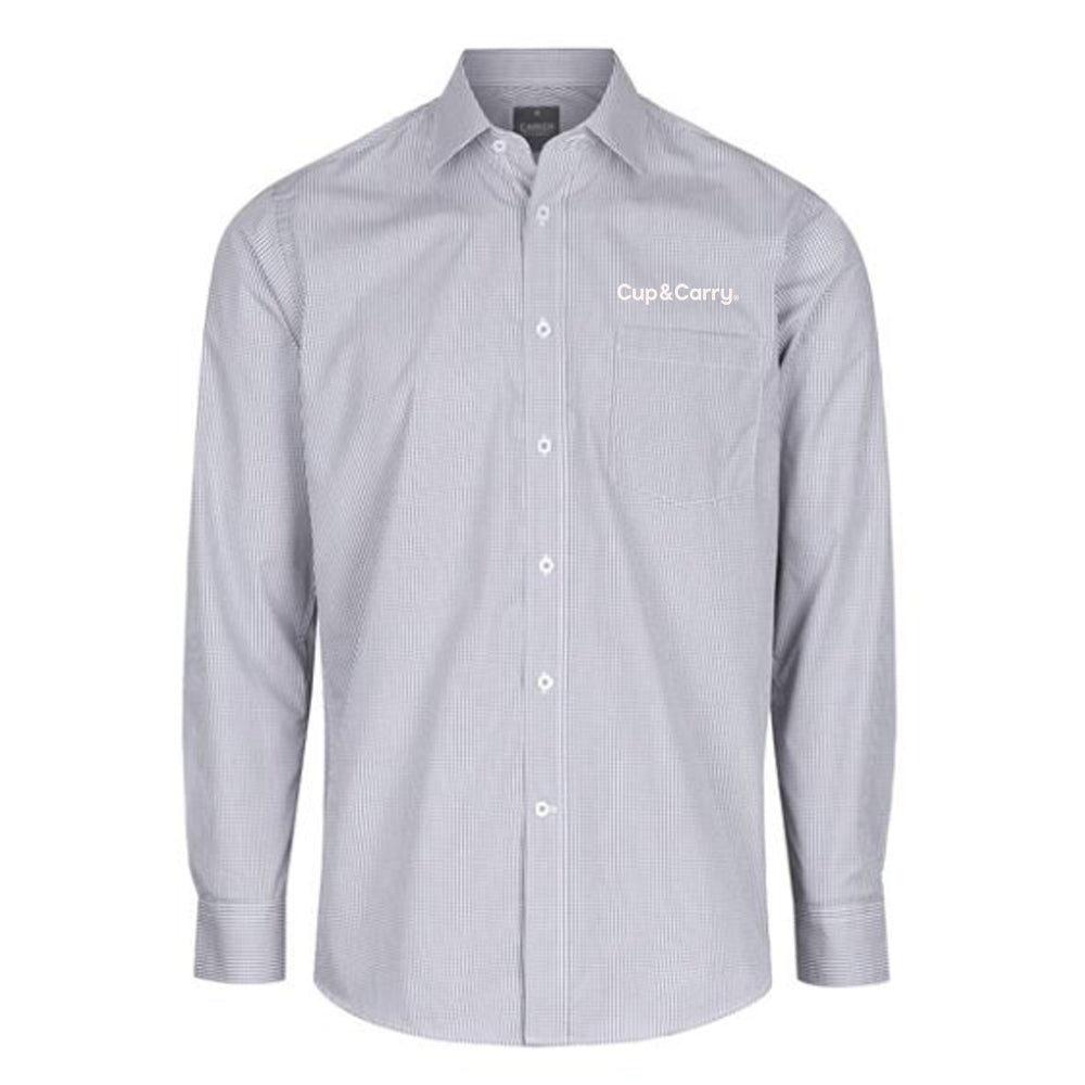 Gingham Check Long Sleeve Shirt - Mens - Cup & Carry